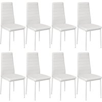 8er Set Esszimmerstühle mit Rückenlehne,Polsterstuhl aus Metallbeine,Weiß von SKECTEN