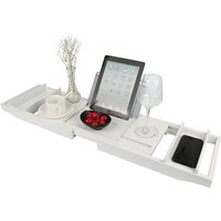 Bambus Badewannenablage Ausziehbar Badewannentablett, SPA Experience Wannenablage, Integrierter Buch und Regalhalter Weinglashalter, Stabile Bambus Badewannenablage Ausziehbar Badewannentablett, SPA Experience Wannenablage, Integrierter Buch und Regalhalter Weinglashalter, Stabile von SKECTEN