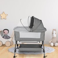 Beistellbett höhenverstellbar Babybett mit Rollen Moskitonetz 104x52x80-92cm grau Beistellbett höhenverstellbar Babybett mit Rollen Moskitonetz 104x52x80-92cm grau von SKECTEN