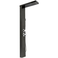 Duschpaneel Edelstahl mit Massagendüsen,Regendusche,Handbrause,Wasserfall Duschsäule,130x47x15cm (Schwarz) von SKECTEN