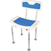 Duschstuhl Badestuhl Duschhocker Duschsitz höhenverstellbar-Mit Rückenlehne [Blau] von SKECTEN