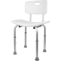 Duschstuhl Badestuhl Duschhocker Duschsitz höhenverstellbar-Mit Rückenlehne [Weiß] von SKECTEN