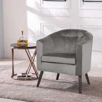 Einzelsofastuhl Kleines Sofa Sessel Lazy Hocker mit Rückenlehne Skandinavische Sessel Samt Stuhl mit Holzbeinen Dunkelgrau 64×60×70cm Einzelsofastuhl Kleines Sofa Sessel Lazy Hocker mit Rückenlehne Skandinavische Sessel Samt Stuhl mit Holzbeinen Dunkelgrau 64×60×70cm von SKECTEN