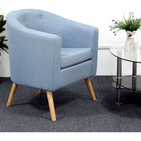 Einzelsofastuhl Kleines Sofa Sessel Lazy Hocker mit Rückenlehne Skandinavische Sessel mit Holzbeinen Blau grau 64×60×70cm von SKECTEN