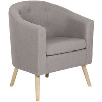Einzelsofastuhl Kleines Sofa Sessel Lazy Hocker mit Rückenlehne Skandinavische Sessel mit Holzbeinen Grau 64×60×70cm von SKECTEN