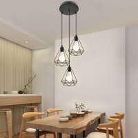 Skecten - Hängeleuchte Deckenlampe schwarz E27-für Esstisch Esszimmerlampe Wohnzimmer -[3er-Set]-Tippe 1 von SKECTEN