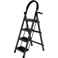 Klapptritt mit 4 Stufen Klappbar Stahl mit Haltegriff 39 x 74 x 133 cm Schwarz Klapptritt mit 4 Stufen Klappbar Stahl mit Haltegriff 39 x 74 x 133 cm Schwarz von SKECTEN