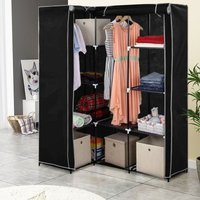 Kleiderschrank Eckschrank begehbarer Kleiderschrank XXL Stoff Schwarzer Kleiderschrank Eckschrank begehbarer Kleiderschrank XXL Stoff Schwarzer von SKECTEN