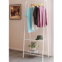 Kleiderständer Stahl - mit 2 Ablagen für Schuhe - l 59,5 x t 36,5 x h 160 cm - Weiß von SKECTEN