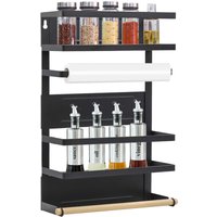 Skecten - Kühlschrank Hängeregal Gewürzregal Regal Küche Organizer Aufbewahrung 30×12×46cm schwarz von SKECTEN