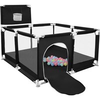 Laufstall Baby Aktivitätszentrum mit 50 Kugel mit Atmungsaktivem Netz an Vier Seiten und Saugnäpfen 126×126 cm Schwarz Laufstall Baby Aktivitätszentrum mit 50 Kugel mit Atmungsaktivem Netz an Vier Seiten und Saugnäpfen 126×126 cm Schwarz von SKECTEN