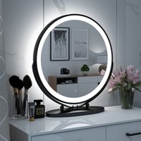 Led beleuchteter Schminkspiegel 360° drehbarer freistehender Spiegel ist perfekt zum Rasieren und Schminken - Kaltweiß 6500k von SKECTEN
