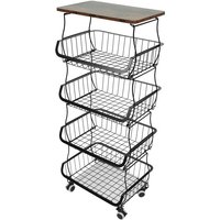 Obst- & Gemüsekorb 40×30×94cm Wanxiang Rollendes Rad Design Carbon Stahl Atmungsaktiv Sauber & Ordentlich Schwarz Obst- & Gemüsekorb 40×30×94cm Wanxiang Rollendes Rad Design Carbon Stahl Atmungsaktiv Sauber & Ordentlich Schwarz von SKECTEN