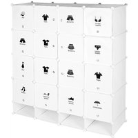 Schrank mit modularem Kleiderschrank 16 Würfel + 4 Würfel 147x36x165cm von SKECTEN