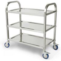 Skecten® Servierwagen Edelstahl 3 Böden，Teewagen，Transportwagen mit 4 Rollen，für Restaurant Küchen oder Hotel von SKECTEN
