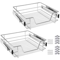 Skecten® Teleskopschublade 2er-Set，Küchenschublade aus Metal，Teleskop Küchen Regal Schublade，Schlafzimmerschublade，für Schrankbreite 56cm (56×44×14cm） von SKECTEN