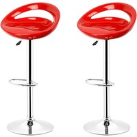 Skecten - 2er-Set Barhocker Barstuhl Tresenhocker Küchenhocker Loungesessel Hocher Stuhl Set aus Kunststoff höhenverstellbarRot von SKECTEN