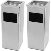 Skecten - 2er Set Mülleimer Edelstahl 35 l Aschenbecher 24x24x60cm Silber Skecten - 2er Set Mülleimer Edelstahl 35 l Aschenbecher 24x24x60cm Silber von SKECTEN