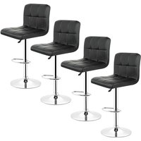 Skecten - 4er Set Barhocker Barstuhl Tresenhocker mit Lehne Stuhl Chrom Hocker drehbar - Schwarz Skecten - 4er Set Barhocker Barstuhl Tresenhocker mit Lehne Stuhl Chrom Hocker drehbar - Schwarz von SKECTEN