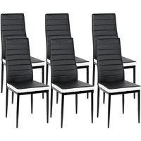 6er Set Esszimmerstühle Stuhl Küchenstuhl Wohnzimmerstüh Schwarz und Weiß von SKECTEN