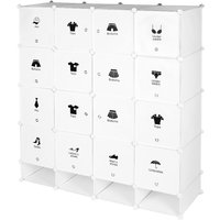 Kleiderschrank Kunststoff Steck-kleiderschrank Portable Garderobe Schrank diy Garderobe Schuhregal 16 Würfel von SKECTEN