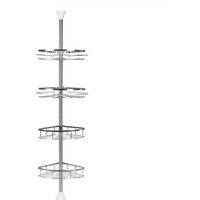 Skecten - Teleskopregal Eckregal Badregal Edelstahl 3/4 Ablagen Duschecke Ecke Duschregal[4 Ablagen] von SKECTEN