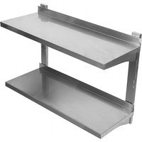 Wandregal DOPPELTES WANDBORD WANDREGAL KONSOLE EDELSTAHL-REGAL WANDBOARD 80 CM von SKECTEN