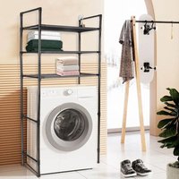 Waschmaschinenregal mit 3 Ablagen Badezimmerregal Platzsparendes Badregale aus Metall 70x26x150cm schwarz Waschmaschinenregal mit 3 Ablagen Badezimmerregal Platzsparendes Badregale aus Metall 70x26x150cm schwarz von SKECTEN