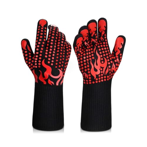 BBQ Handschuhe, 800℃/800.0 °C Handschutz Grillhandschuhe, Hitzebeständige Feuerbeständige Ofenhandschuhe Ofenhandschuhe für Barbecue, Grillen, Kochen, Backen, Smoker BBQ Handschuhe, 800℃/800.0 °C Handschutz Grillhandschuhe, Hitzebeständige Feuerbeständige Ofenhandschuhe Ofenhandschuhe für Barbecue, Grillen, Kochen, Backen, Smoker von SKENGWEL