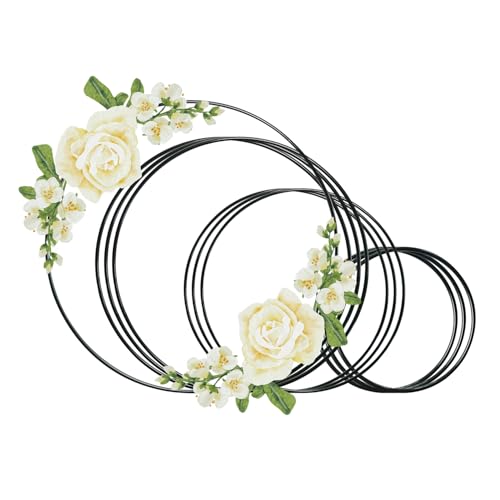 SKENGWEL 10 Stück Metallringe zum Basteln,Schwarz Metallring, Dekoringe zum Hängen 10cm/15cm/20cm/25cm für DIY Floral Hoop Hochzeitskranz Floristik Wandbehang SKENGWEL 10 Stück Metallringe zum Basteln,Schwarz Metallring, Dekoringe zum Hängen 10cm/15cm/20cm/25cm für DIY Floral Hoop Hochzeitskranz Floristik Wandbehang von SKENGWEL