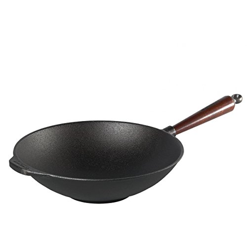 Wok Gusseisen Pfanne 30 cm Holzgriff Skeppshult von SKEPPSHULT