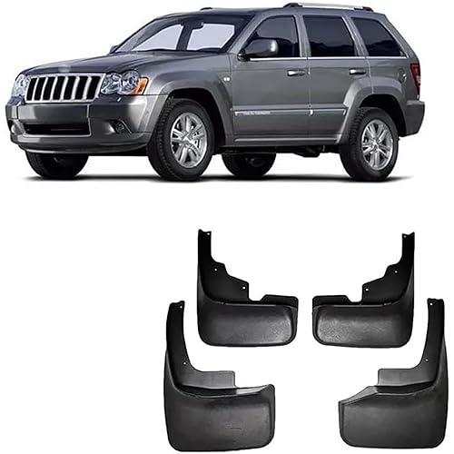 SKEPPY 4 Stück Auto Schmutzfänger für Jeep Grand Cherokee 2005-2010, Vorne Hinten Spritzschutz Schlamm Klappen Kotflügel Kit Kratzfest Protection Styling ZubehöR von SKEPPY