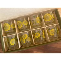 Gläser Gemalt Chrysantheme Gerippt Becher Vintage 8Er Set Strukturierte Design Gelb Gold Retro Barware Unbenutzt in Box Regency Mcm Geschenk Selten Gläser Gemalt Chrysantheme Gerippt Becher Vintage 8Er Set Strukturierte Design Gelb Gold Retro Barware Unbenutzt in Box Regency Mcm Geschenk Selten von SKFindsAndDesigns