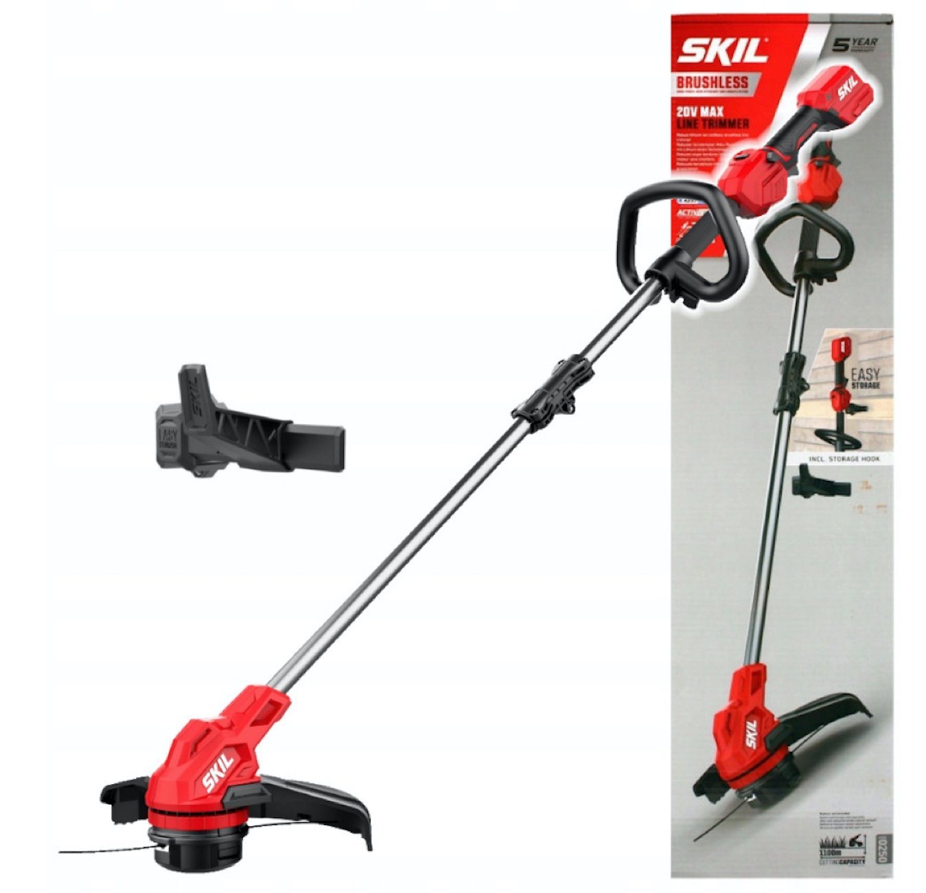 SKIL Akku-Motorsense Rasentrimmer 20V 0250 CA (ohne Akku und Ladegerät), (Bürstenloser Akku-Rasentrimmer SKIL 0250 Fadenspule ?Easy Storage?-Haken, Rasentrimmer 20V 0250 CA (ohne Akku und Ladegerät) von SKIL