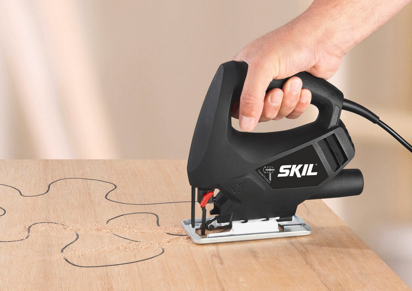 SKIL Akku-Tischkreissäge Skil Stichsäge 4180 AA, 380 W, Holzsäge, Pendelhubsäge inkl. Sägeblatt von SKIL