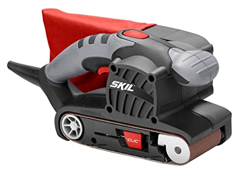 SKIL Bandschleifer 1210 AA (Schleifmaschine inkl. Staubbeutel, Motor 650 W, Bandgröße 76x457 mm, Schleiffläche 76x130 mm) von SKIL