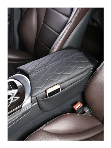SKINFORD Auto Armlehne Mittelarmlehne Auto Armlehne Abdeckung Pad Für GLC X253 2016-2022 Für EQC 2020-2022 Leder Anti-Scratch Mittelkonsole Abdeckung Kissen Armlehnen(Color:A) von SKINFORD