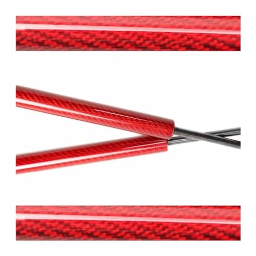 Gasdruckdämpfer Haube Streben Kit Für MG4 EV 2022-2025 Für MG 4 Mulan Front Motorhaube Lift Unterstützung Dämpfer Feder Stoßdämpfer Kolben Prop Stange Gasfeder Dämpfer(Red Carbon Fiber) von SKINII