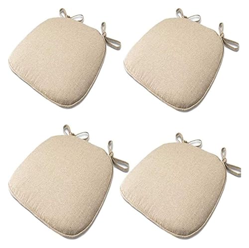 4er-Set Esszimmerstuhlkissen mit Rutschfester Unterseite, Sitzkissen for Küchen-Esszimmerstühle for drinnen und draußen, Terrasse, Garten(Beige) von SKINPA