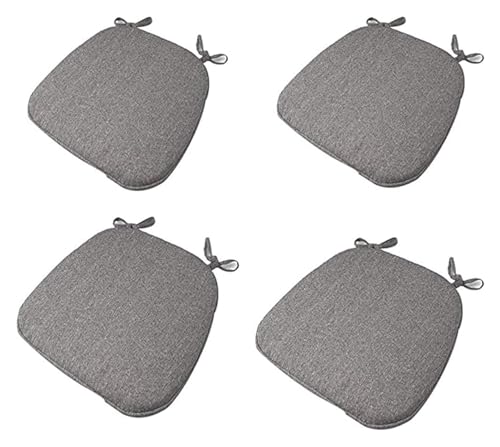 4er-Set Esszimmerstuhlkissen mit Rutschfester Unterseite, Sitzkissen for Küchen-Esszimmerstühle for drinnen und draußen, Terrasse, Garten(Black) von SKINPA