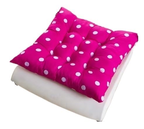6er-Set Stuhlpolster for Garten und Küche, Sitzpolster for Stühle mit Bändern, Esszimmerstuhlkissen for Anbinden (gepunktet) – gestepptes Design, 40 x cm(Red 1) von SKINPA