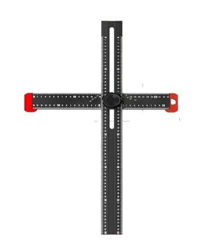 Holzbearbeitungslineal, 2-in-1 verstellbares T-Quadrat, Winkellineal, T-Typ-Markierungslineal, Markierungsmesslineal for die Holzbearbeitung(Black,60CM/4IN) von SKINPA