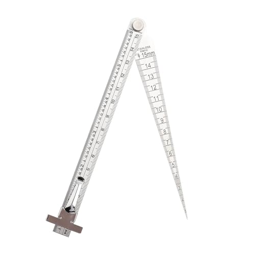 Kegelspaltlehre, Edelstahl, Doppelmessdesign, mm/Zoll-Messung for Schweißarbeiten, Überprüfung von Kerben, Dicke und Tiefe Kegelspaltlehre, Edelstahl, Doppelmessdesign, mm/Zoll-Messung for Schweißarbeiten, Überprüfung von Kerben, Dicke und Tiefe von SKINPA