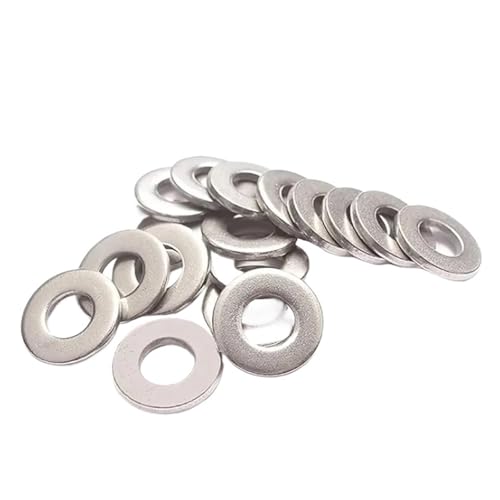 M1.6/ M2/ M2.5/ M3/ M4/ M5/ M6/ M8-M22 Große flache Unterlegscheibe Große Metalldichtung Unterlegscheiben for Wasserhahnrohr Wasserschlauch(M3x8x0.8 x50pcs) von SKINPA
