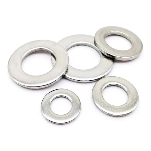 M1.6 M2 M2.5 M3 M3.5 M4 M5 M6 M8 M10 M12 M14 M16 bis M24 Flache Unterlegscheibe Einfache Dichtung for Wasserhahnrohr Wasserschlauch(M3 50pcs) von SKINPA