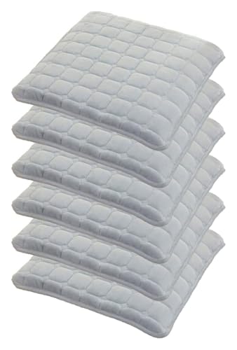Quadratische Stuhlkissenpolster mit Bändern, 4 cm Dickes Spitzenkissen for Küchen-Esszimmerstuhlpolster und Sitzkissen-Stuhlkissen(Gray,17.7INCH(6PCS)) von SKINPA