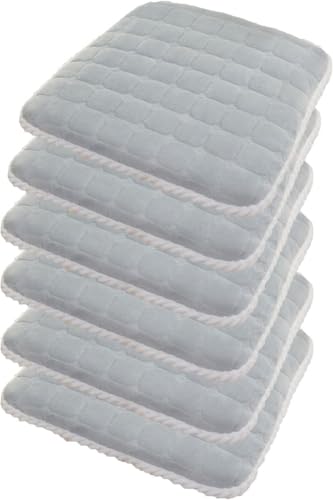 Quadratische Stuhlpolster, 4 cm Dickes Spitzenkissen, rutschfestes Sitzkissen, stapelbares Küchenstuhlkissen mit Bändern(Gray,45CM/17.7INCH(6PCS)) von SKINPA