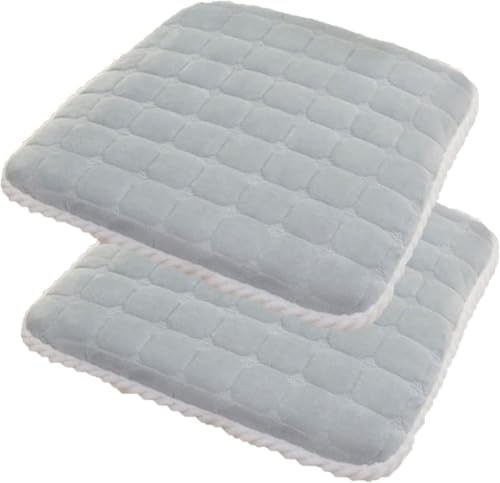 Quadratische Stuhlpolster, 4 cm Dickes Spitzenkissen, rutschfestes Sitzkissen, stapelbares Küchenstuhlkissen mit Bändern(Gray,50CM/19.7INCH(2PCS)) von SKINPA