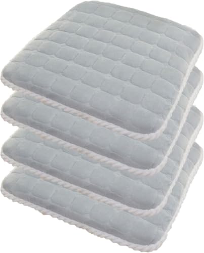 Quadratische Stuhlpolster, 4 cm Dickes Spitzenkissen, rutschfestes Sitzkissen, stapelbares Küchenstuhlkissen mit Bändern(Gray,50CM/19.7INCH(4PCS)) von SKINPA