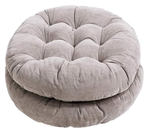 Runde Stuhlkissen, 22 x 22 Zoll, Kissen for Terrassenmöbel, Sitzpolster, Meditation, Wohnzimmer, Sofa, Balkon, 2er-Set(Gray) von SKINPA
